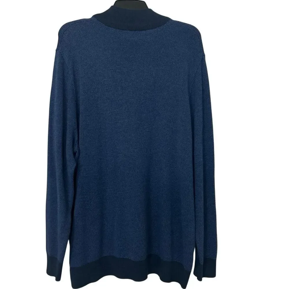 Vineyard Vines XXL Wool Blend Quarter Zip Sweater Navy Hamilton Pullover Preppy
